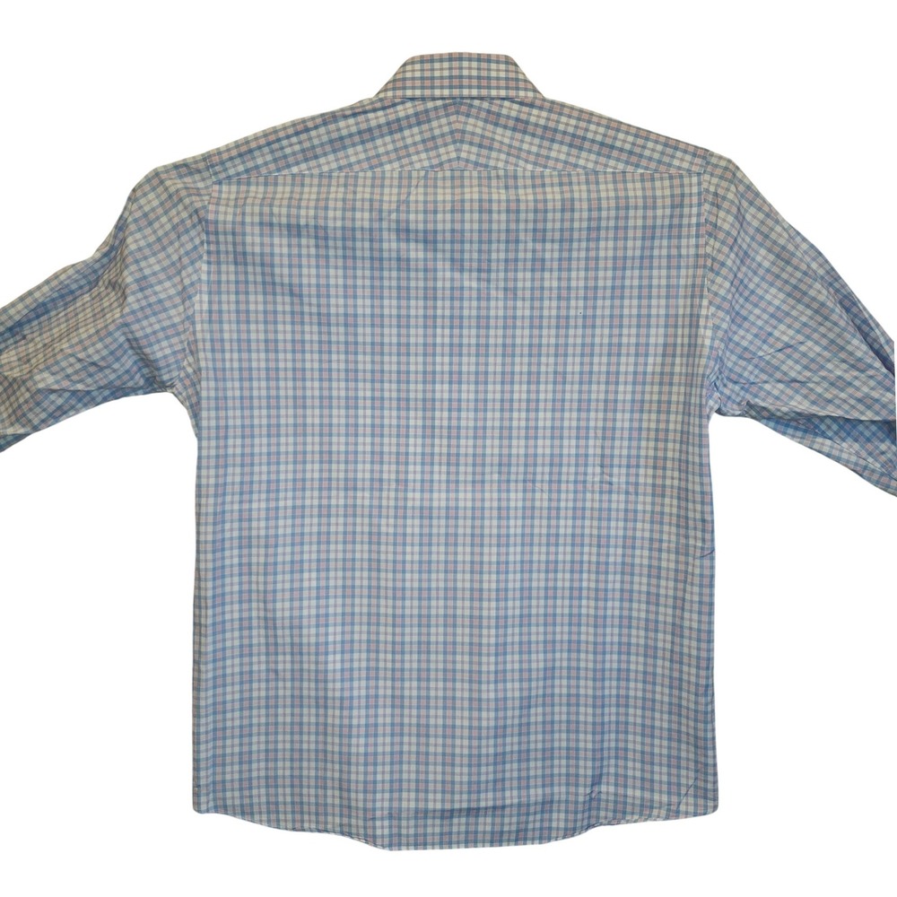 Proper Cloth Mens Plaid Dress Shirt Blue Pink White 100% Cotton 16.5 PCF1681-16H - Picture 2 of 9